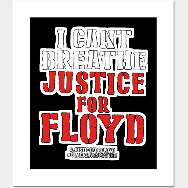 i can't breathe justice for floyd (george floyd) Wall Art by MN-STORE